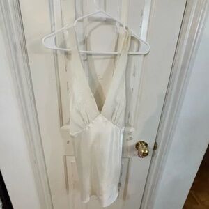 Vintage lingerie white , with beading and criss cross back * accepting offers